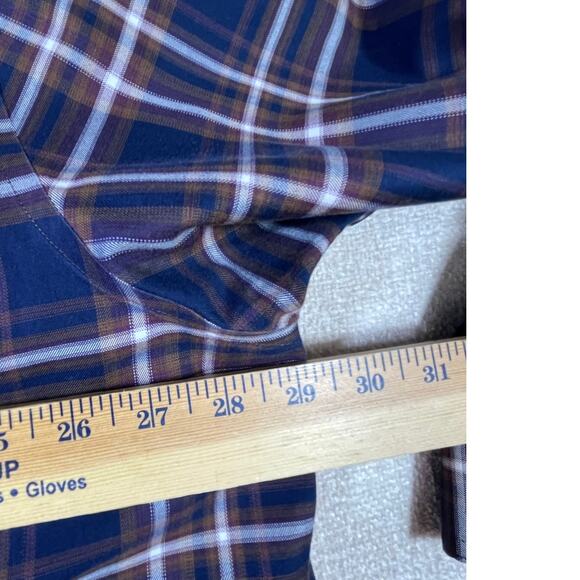 Cabela’s Men’s 2XL Brown Blue Plaid Long Sleeve Button Front Flannel Shirt Fall - Picture 5 of 7